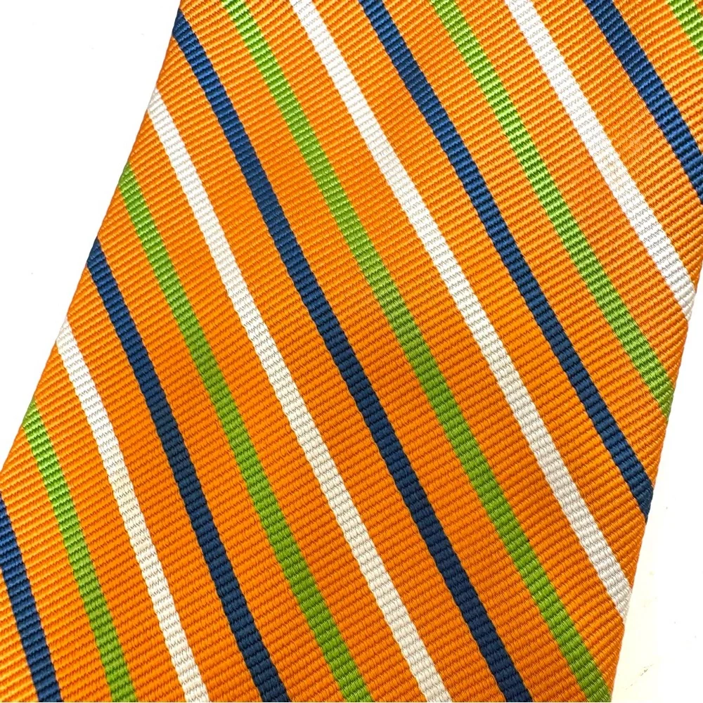 Rooster Handmade Silk Striped Tie.